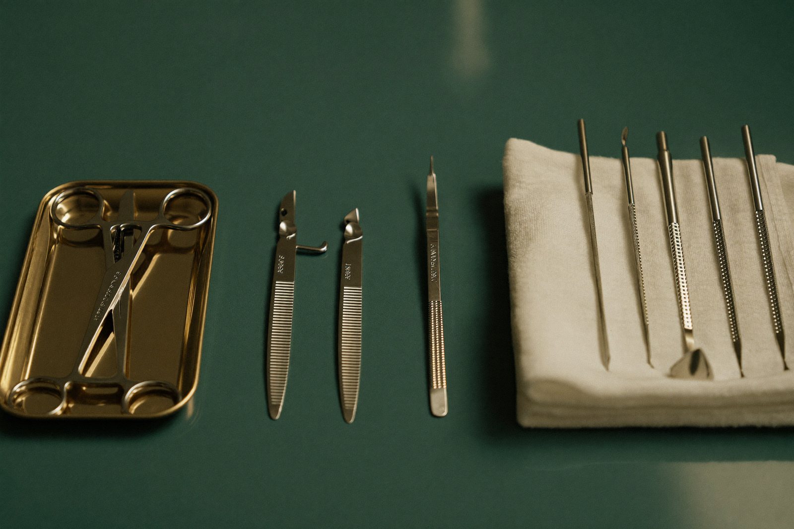 Sterile surgical instruments prepared for an aesthetic procedure